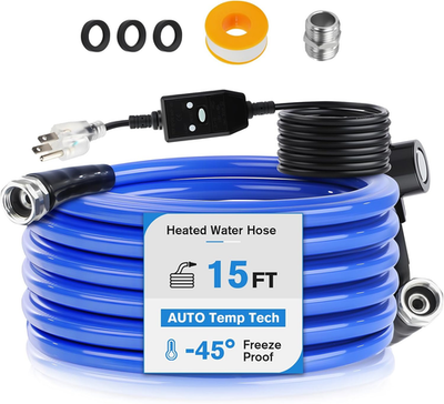 #ad #ad Heated Water Hose for Rv 15Foot Drinking Fersh Water Hose with 45°F 15FT Blue $35.73