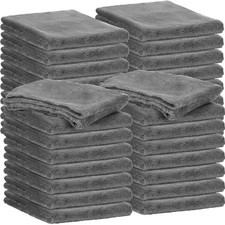 Pcs Edgeless Microfiber Plush Towels for Cars Detailing 16 x 16 Inch 20 Gray