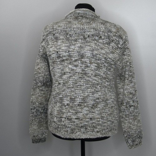 Maglione super morbido grande alto misto lana girocollo multicolore neutro vintage - Foto 4 di 6
