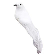 Simulation White Dove Feathered Birds Wired Christmas Garden Wedding Prop Decor