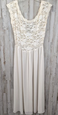 Victoria s Secret Ivory Lace Maxi Nightgown L Y2K Bridal Honeymoon Lingerie VTG