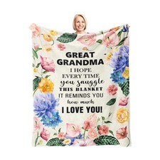 60x50 Great Grandma Gifts Blanket Christmas Birthday Throw from Grandkids