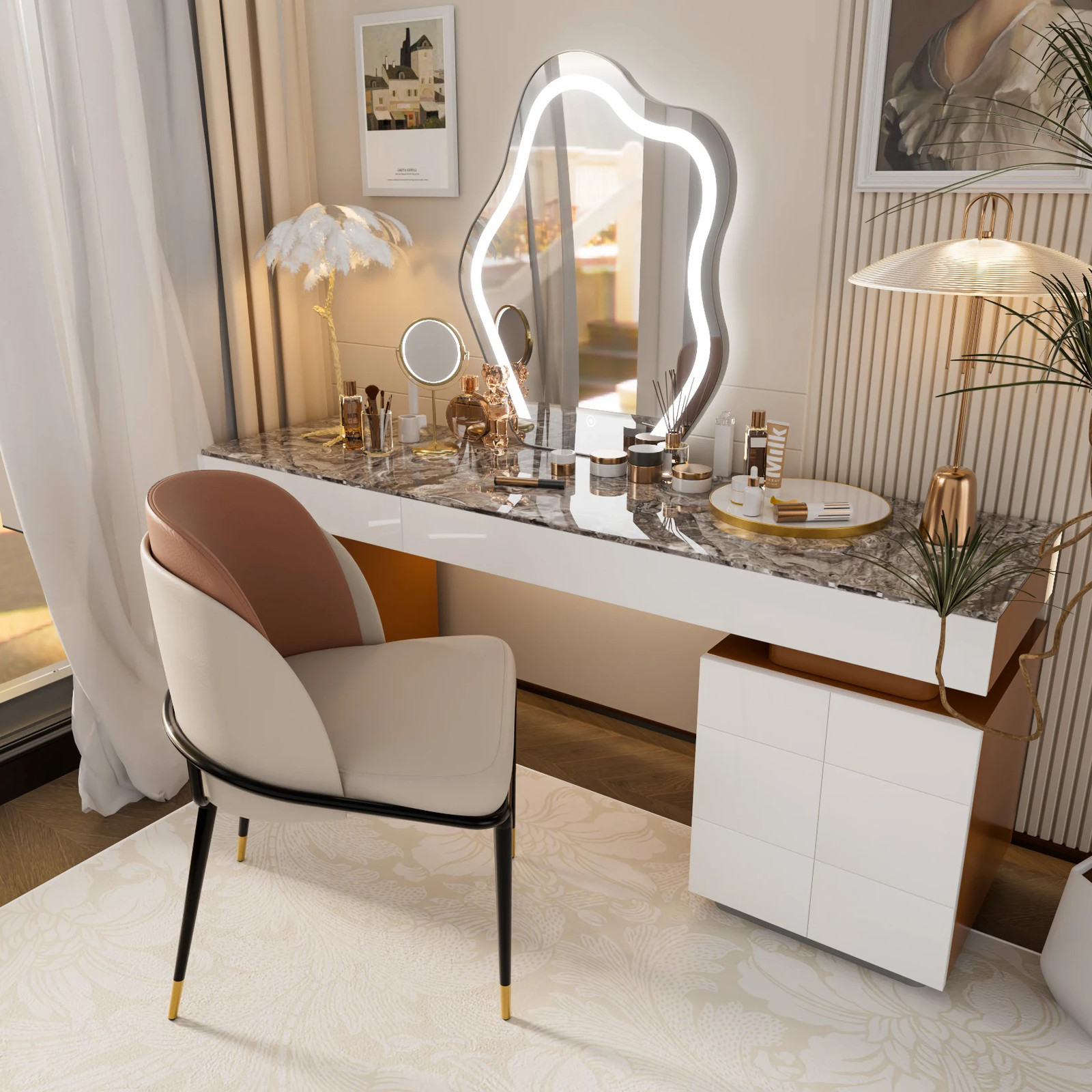 Dining Chairs Set of 2,Faux Leather Dining Chairs Upholstered Padded Chairs thumbnail 9