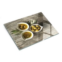 Glas Schneidebrett KüChe GehäRtetes Glas Arbeitsplattenschutz OlivenöL 40X30 Cm