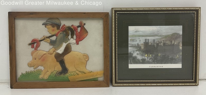 2 Small Wall Decor Prints Approx 6"x 7" Each