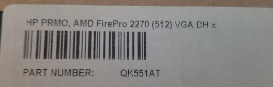 HP QK551AT AMD FirePro 2270 512MB PCI-E  DDR3 Video Card new sealed - Image 2 of 4