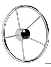 Volante barca timone inox 5 razze 38 cm