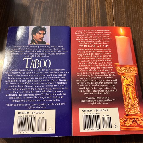 Susan Johnson: To Please A Lady & Taboo. Two Paperback Romance Novels. B66 - Picture 2 of 3