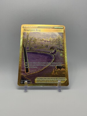 pokemon gapejaw bog gold card Amazon.com: Gapejaw Bog 213/195- Silver Tempest - Full Art main image 1