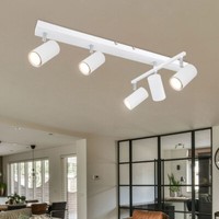 Deckenleuchte Deckenlampe Wohnzimmerleuchte 5 Flammig Weiß Spotlampe Beweglich