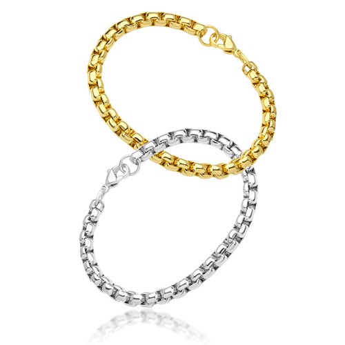 555Jewelry Elegant Stainless Steel 5mm Box Chain Unisex Bracelet - 第 33/46 張圖片