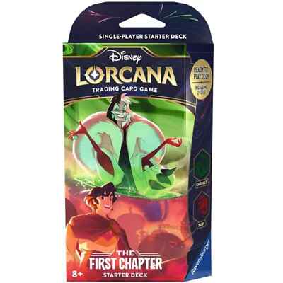 DISNEY LORCANA TCG THE FIRST CHAPTER DARING AND DECEPTION STARTER DECK 60 CARDS