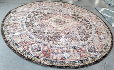 BROWN / RUST 9' X 9' Round Back Stain Rug, Reduced Price 1172758695 BIJ652D-9R