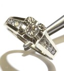14k white gold .1.06ct princess diamond engagement ring 6.7g vintage illusion — photo 8