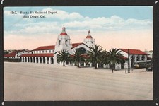Santa Fe Railroad Depot San Diego Divided Bac...