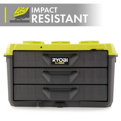 Caja de Herramientas Ryobi LINK 3 Cajones Modular Resistente a Impactos Organizar Tienda Herramientas - Imagen 4 de 8
