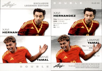 2024 Leaf EXCLUSIVE LEGENDS XAVI HERNANDEZ / LAMINE YAMAL #ELE-33 SOCCER
