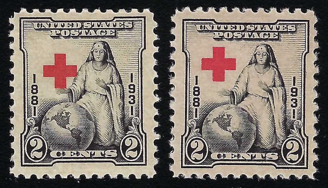 1931 American Red Cross Society Nursing 50th Anniversary US Error Stamp Set MINT