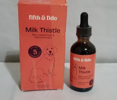 Fifth & Fido Milk Thistle for Dogs Kidney Supplement 2 oz NEW IN BOX