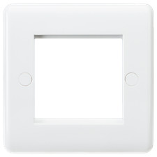 White Curved Edge Wiring Accessories 2G Modular Faceplate