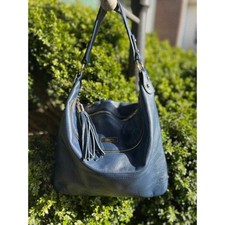 Onna Erhlich Navy Leather Hobo Handbag/shoulder Bag New