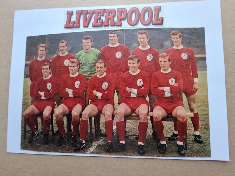Photo Liverpool 1966 Signée Par 6 Joueurs – Champions League, Certificat D'authenticité Inclus