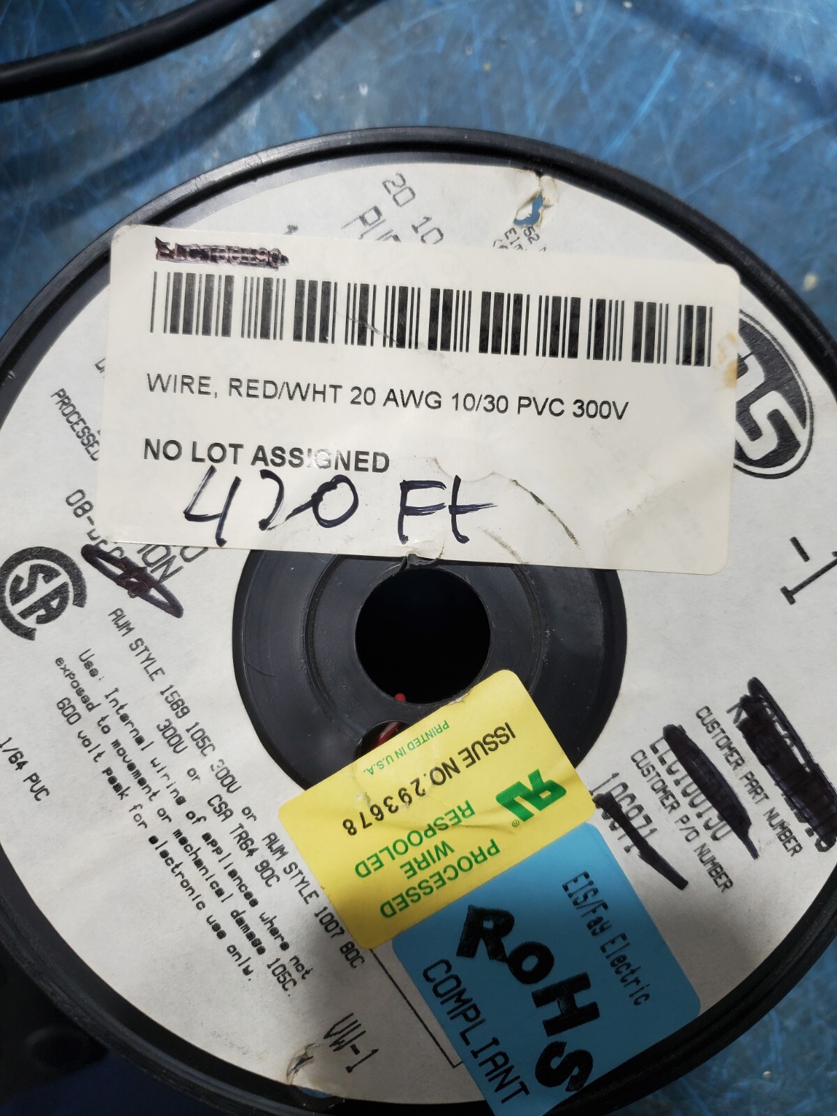 Striped Wire 20 AWG Gauge 400FT Car Boat Marine Tinned Copper Red/White