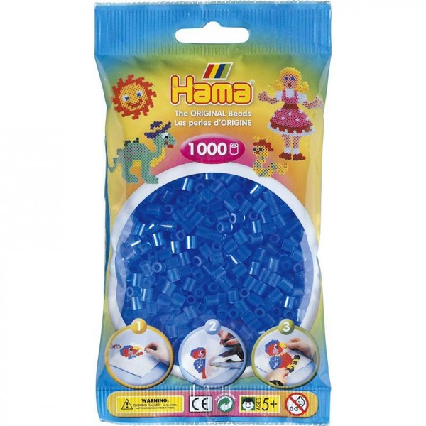Original Hama BüGelperlen Midi 1000 Stk. 207-15 Blau Transparent Durchsichtig-image