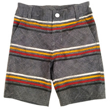 Swim Trunks Boys Size: 6 Art Class Gray Pink Striped Lined Pockets Snap Closure