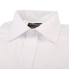 WHITE WEDDING SHIRT PLEATED TUXEDO BLACK TIE FORMAL DOUBLE CUFF REG COLLAR