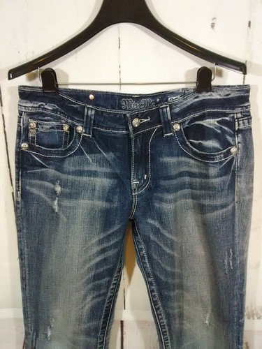 Miss Me Jeans Womens 32 Bootcut Aztec Studded Rhinestones Distressed Western - Picture 2 of 9