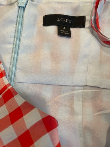 Neu ohne etikett j Crew rot Gingham Spaghetti Riemen Mitte 4 - Bild 5 von 6