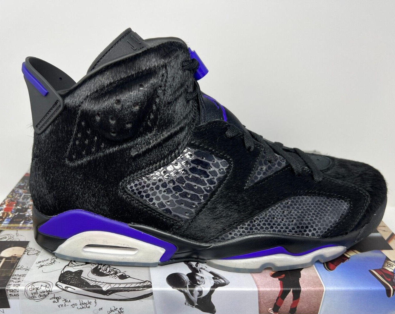 Air Jordan 6 Retro x Social Status Pony Hair 2019 AR2257 005 Uomo Taglia 11