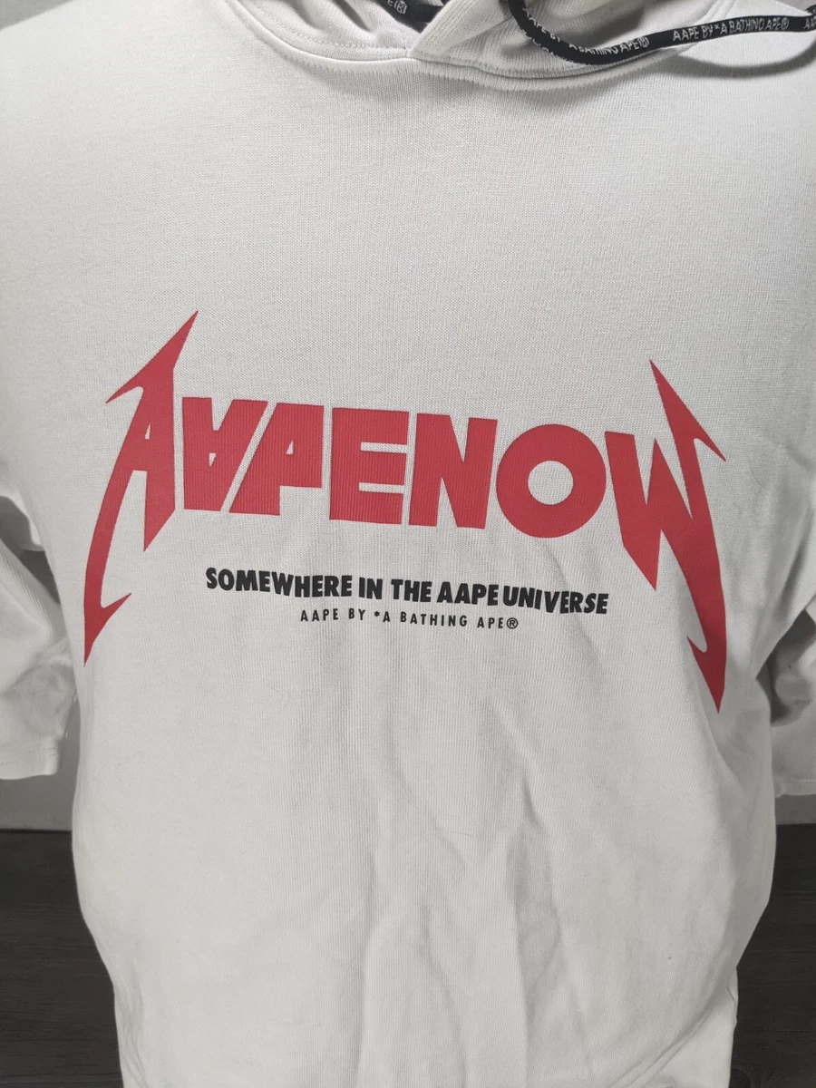 AAPE by A BATHING APE Metallica Short Sleeve Hoodie White Red XXS
