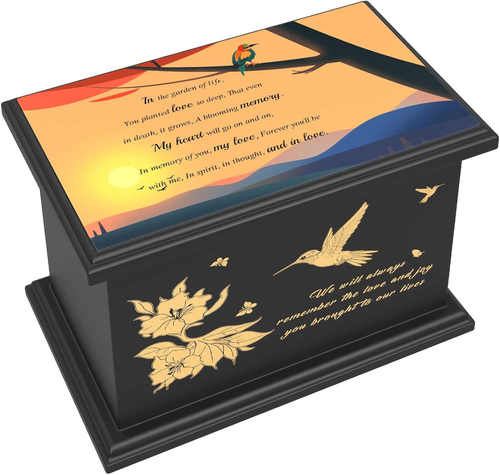 Wooden Cremation Urns for Human Ashes Adult Male Female, Funeral Decorative Urns
