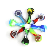 5PCS Wholesale Price Mini Mixed Silicone Pipe 9 Hole Glass Bowl Random Color
