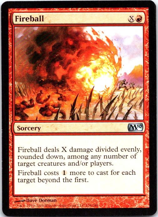 Fireball 136 Uncommon Magic 2010 (M10) Magic: The Gathering Lightly Played