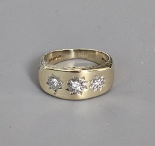 18ct Gold Diamond Three Stone Gypsy Ring