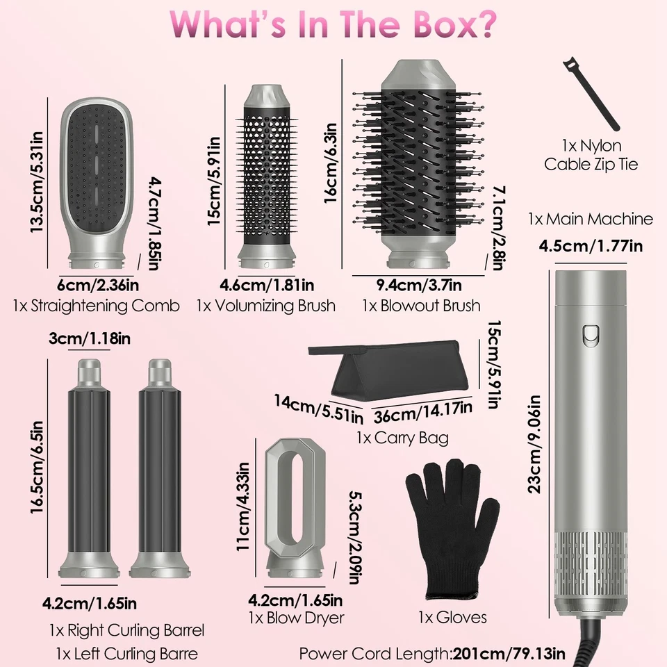 Estilizador de aire caliente 6 en 1 voluminizador alisador rizador secador envoltura automática Foto 2 de 4