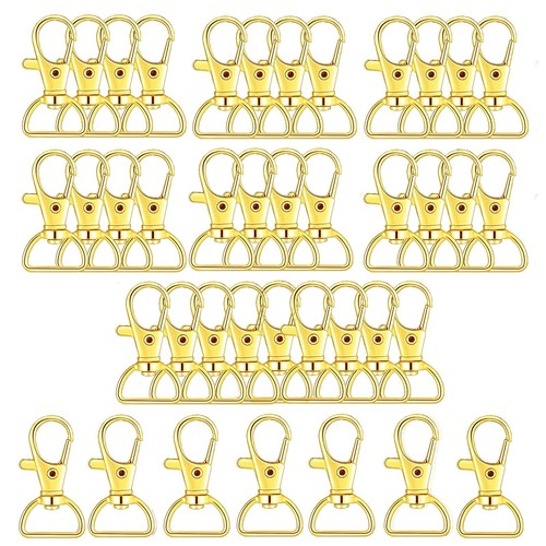 40 Pieces Swivel Clasps Lanyard Snap Hooks with D Rings, Metal Keychain Clip ...
