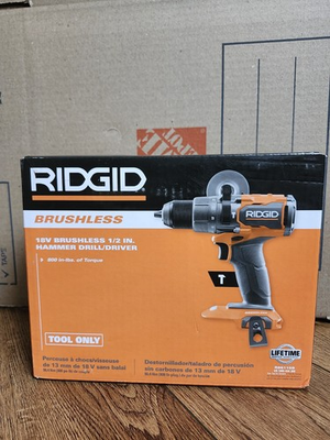 #ad RIDGID 18V Brushless 1 2quot; Keyless Hammer Drill Driver R86115B 800 in lbs $88.50