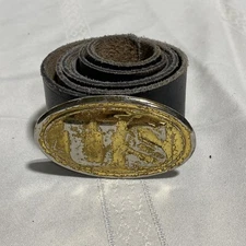 US Civil War Leather Equipment Belt + Buckle