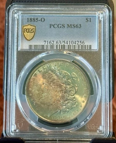 1885-O Morgan Silver Dollar PCGS MS62 MS 63 Monster Blueberry Toner! Banger!