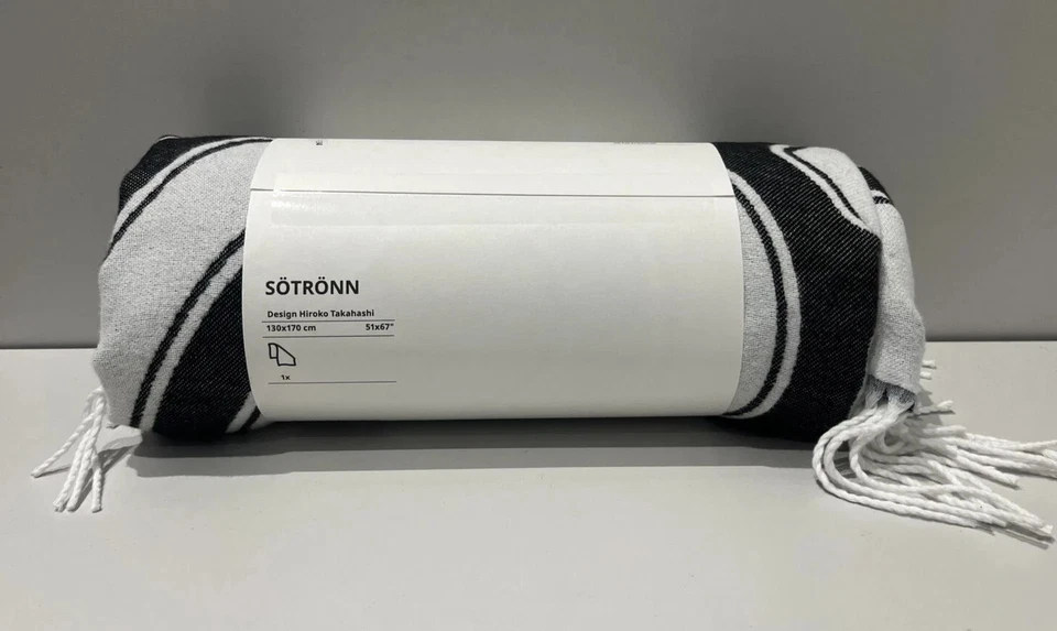 IKEA SOTRONN Throw, Black/White, 2 side, 51x67", 130x170 cm, Limited Collection - Image 3 of 4