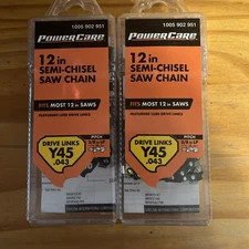 POWERCARE Y45 1005-902-951 12 INCH SEMI CHISEL SAW CHAIN BRAND NEW 2 Pk
