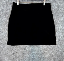 Vintage Fashion Bug Mini Skirt Womens Large Black Stretch Side Slit Office Basic
