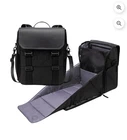 Paperclip Black Backpack Diaper Bag with Integrated Changing Station