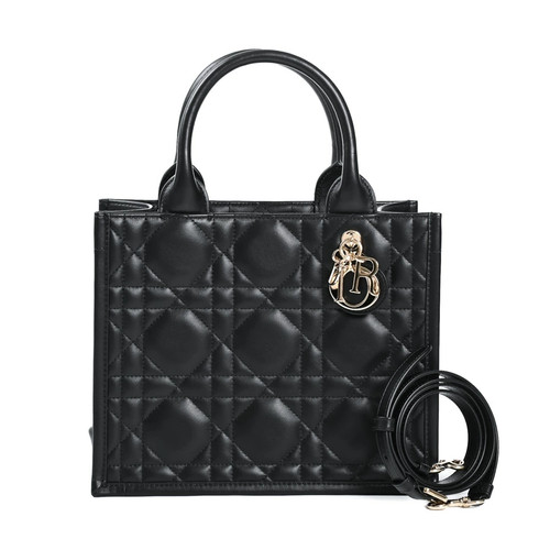 AUTH CHRISTIAN DIOR BOOK TOTE BAG SMALL M1325OWHP_M900 BLACK WOMEN'S F/S