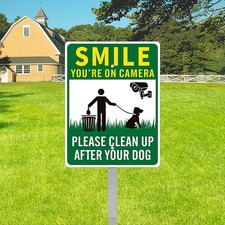 Aluminum Alloy No Pooping Dog Signs for Yard Upgraded Weatherproof Pick up Af...