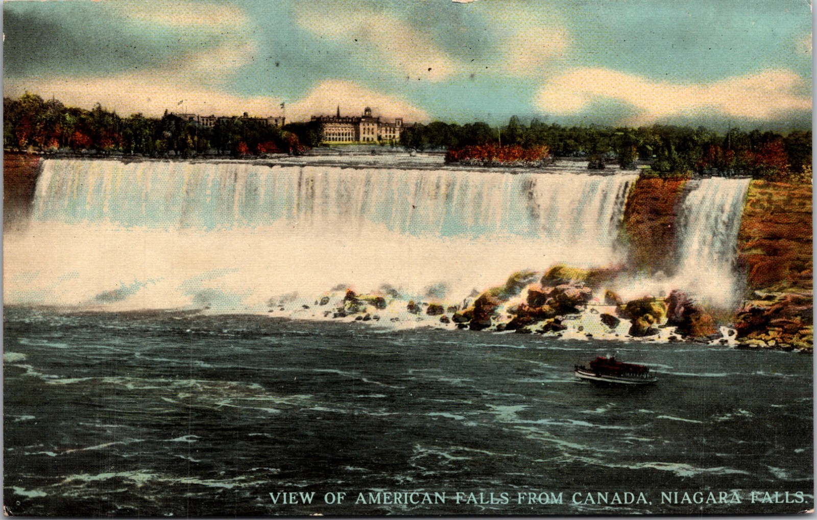 American Falls Niagara Falls New York NY UNP Chrome Postcard XF3